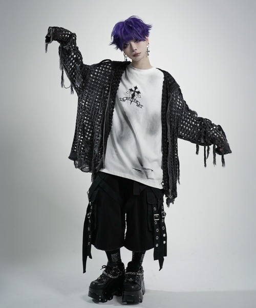 REFLEM(レフレム)の「『REFLEM/レフレム』フリンジニットZIPフーディー/ジップパーカー(パーカー・レディース・グレー/ブラック・FREE)」の7枚目の写真