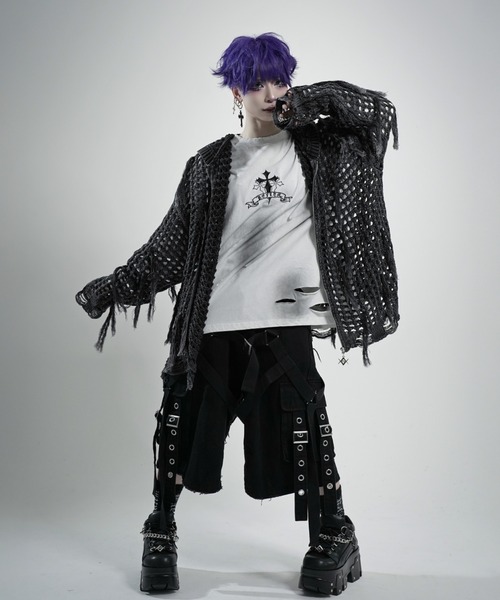 REFLEM(レフレム)の「『REFLEM/レフレム』フリンジニットZIPフーディー/ジップパーカー(パーカー・レディース・グレー/ブラック・FREE)」の8枚目の写真