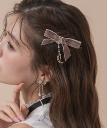 ROJITA | ムーンチェーンベロアリボンクリップセット(バレッタ/ヘアクリップ)
