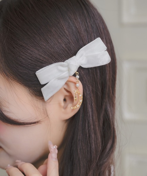 ROJITA(ロジータ)の「ムーンチェーンベロアリボンクリップセット(バレッタ/ヘアクリップ・レディース・ピンク系その他/ブラック/ホワイト・FREE)」の11枚目の写真