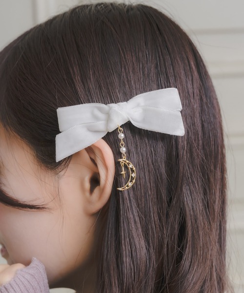 ROJITA(ロジータ)の「ムーンチェーンベロアリボンクリップセット(バレッタ/ヘアクリップ・レディース・ピンク系その他/ブラック/ホワイト・FREE)」の13枚目の写真