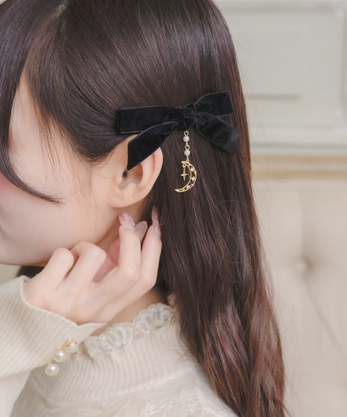 ROJITA(ロジータ)の「ムーンチェーンベロアリボンクリップセット(バレッタ/ヘアクリップ・レディース・ピンク系その他/ブラック/ホワイト・FREE)」の18枚目の写真