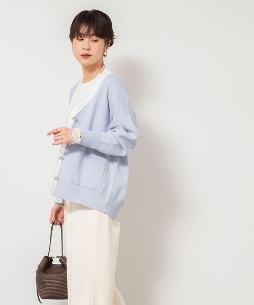 NOLLEY’S Sophi(ノーリーズソフィ)の「ウォッシャブルレース切替ロンT(Tシャツ/カットソー・レディース・オフホワイト/グレー・38)」の9枚目の写真