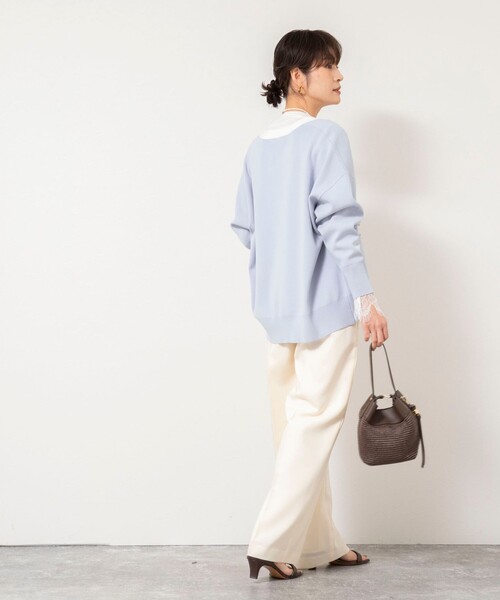 NOLLEY’S Sophi(ノーリーズソフィ)の「ウォッシャブルレース切替ロンT(Tシャツ/カットソー・レディース・オフホワイト/グレー・38)」の10枚目の写真