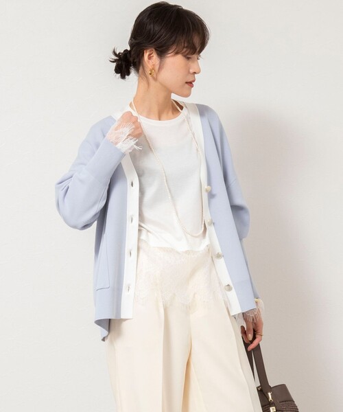 NOLLEY’S Sophi(ノーリーズソフィ)の「ウォッシャブルレース切替ロンT(Tシャツ/カットソー・レディース・オフホワイト/グレー・38)」の11枚目の写真