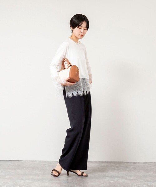 NOLLEY’S Sophi(ノーリーズソフィ)の「ウォッシャブルレース切替ロンT(Tシャツ/カットソー・レディース・オフホワイト/グレー・38)」の16枚目の写真