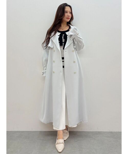 MERCURYDUO(マーキュリーデュオ)の「バイカラーリボンリブニットワンピース(ワンピース・レディース・ブラック/オフホワイト・SMALL/MEDIUM)」の6枚目の写真