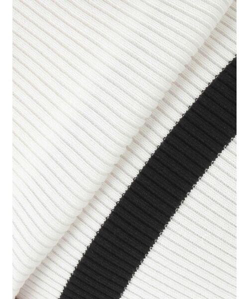 MERCURYDUO（マーキュリーデュオ）の「バイカラーリボンリブニットワンピース（ワンピース・レディース・ブラック/オフホワイト・SMALL/MEDIUM）」の11枚目の写真