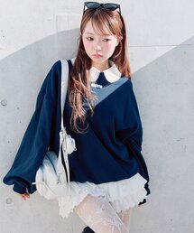 OLIVE des OLIVE | 裾レースチュニック(スウェット)