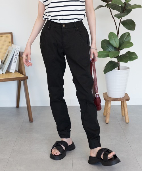 RCD（アールシーディー）の「ツイルジョガーパンツ（その他パンツ・レディース・カーキ/ブラック/ベージュ・LL/3L/4L/M/L）」の2枚目の写真