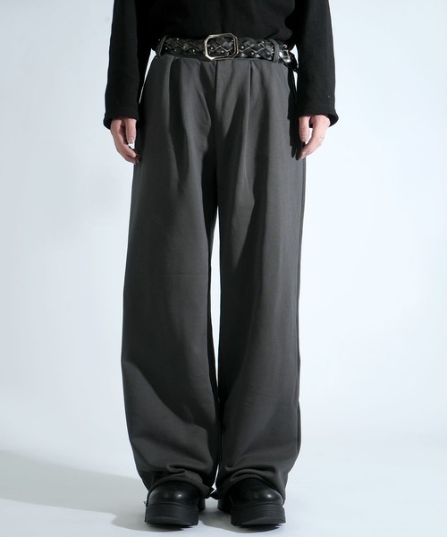 Starting Over（スターティングオーバー）の「tuck loopback sweatpants/タック 裏毛スウェットパンツ タックワイドパンツ（スウェットパンツ・メンズ・ブラック/チャコールグレー/カモフラージュ・L/M）」の19枚目の写真