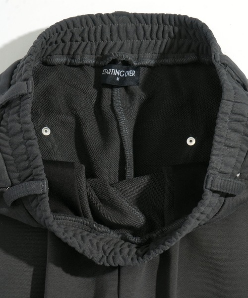 Starting Over（スターティングオーバー）の「tuck loopback sweatpants/タック 裏毛スウェットパンツ タックワイドパンツ（スウェットパンツ・メンズ・ブラック/チャコールグレー/カモフラージュ・L/M）」の11枚目の写真