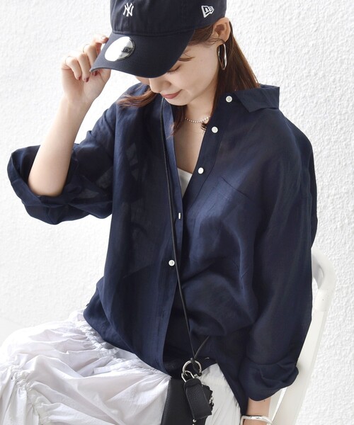 実力派ベーシック】〈手洗い可能〉IMPERIAL LINEN 混 オーバー サイズ