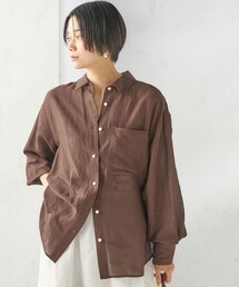 〈手洗い可能〉IMPERIAL LINEN 混 オーバー サイズ シャツ