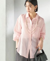 〈手洗い可能〉IMPERIAL LINEN 混 オーバー サイズ シャツ