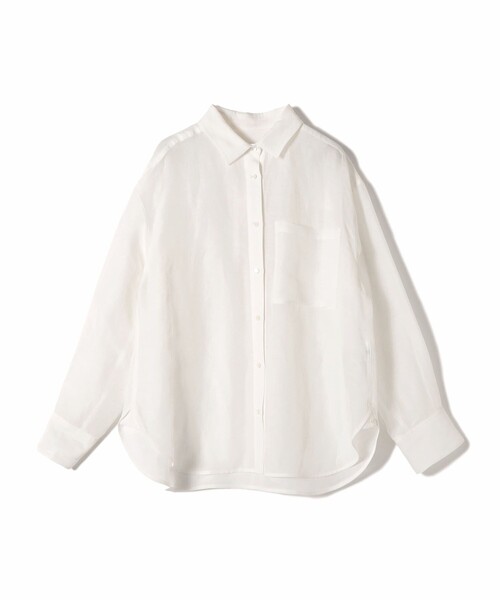SHIPS（シップス）の「〈手洗い可能〉IMPERIAL LINEN 混 オーバー サイズ シャツ（シャツ/ブラウス・レディース・ネイビー/ベージュ/ライトピンク/オフホワイト/サックスブルー/ブラウン・38/36）」の7枚目の写真