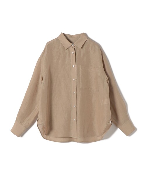 SHIPS（シップス）の「〈手洗い可能〉IMPERIAL LINEN 混 オーバー サイズ シャツ（シャツ/ブラウス・レディース・ネイビー/ベージュ/ライトピンク/オフホワイト/サックスブルー/ブラウン・38/36）」の9枚目の写真