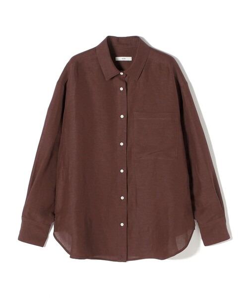 SHIPS(シップス)の「【実力派ベーシック】〈手洗い可能〉IMPERIAL LINEN 混 オーバー サイズ シャツ(シャツ/ブラウス・レディース・ネイビー/ベージュ/ライトピンク/オフホワイト/サックスブルー/ブラウン・38/36)」の17枚目の写真