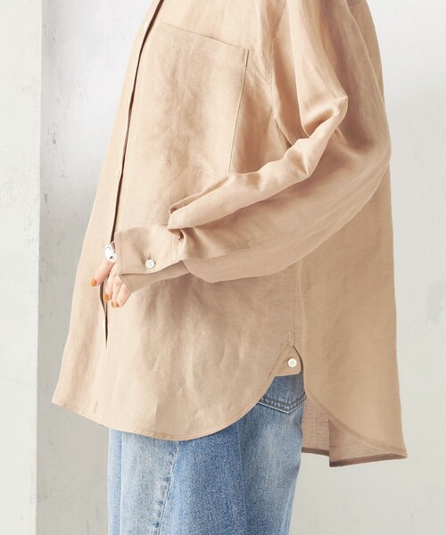 SHIPS(シップス)の「【実力派ベーシック】〈手洗い可能〉IMPERIAL LINEN 混 オーバー サイズ シャツ(シャツ/ブラウス・レディース・ネイビー/ベージュ/ライトピンク/オフホワイト/サックスブルー/ブラウン・38/36)」の10枚目の写真