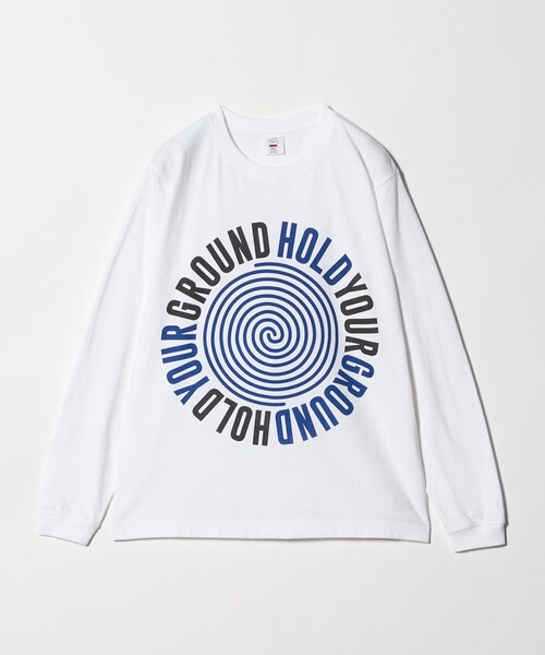 6(ロク)の「<6(ROKU)>HOLD YOUR GROUND ロングスリーブTシャツ(Tシャツ/カットソー・レディース・ネイビー/ホワイト・S/L)」の1枚目の写真
