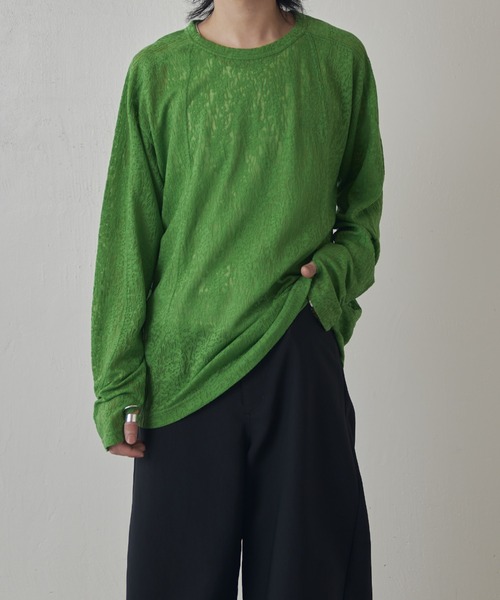 Lui's（ルイス）の「スウィッチングシアーPO（Tシャツ/カットソー・メンズ・グリーン/ホワイト/ブラック・M/S）」の3枚目の写真