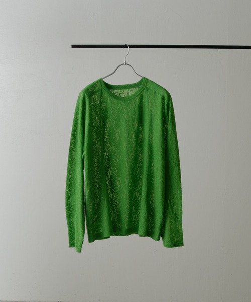 Lui's(ルイス)の「スウィッチングシアーロングスリーブTシャツ(Tシャツ/カットソー・メンズ・グリーン/ホワイト/ブラック・M/S)」の7枚目の写真