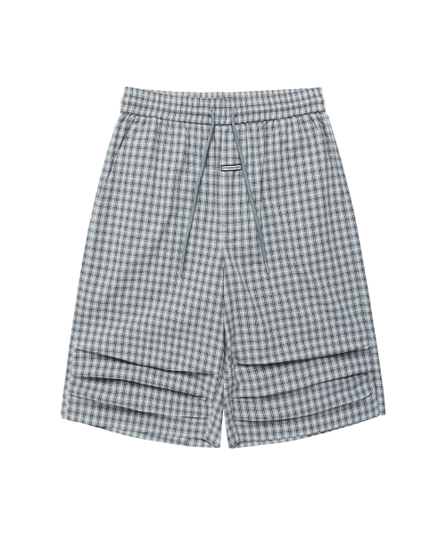 THEVINYLHOUSE(ザバイニルハウス)の「スリークォーターチェックパンツ ブルー(その他パンツ・メンズ・その他・S/M/L)」の1枚目の写真