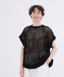 THE-ABON（エイボン）の「サマー メッシュ オーバーサイズ ベスト ブラック（ベスト）」