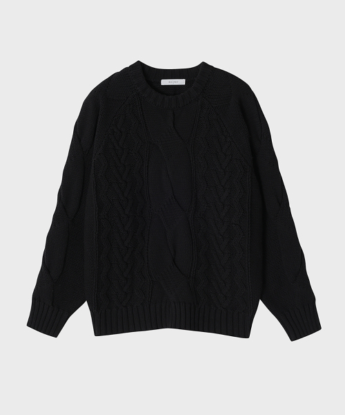 NOIRER FOR WOMAN(ノイアーフォーウーマン)の「ヘビーマルチケーブルニット(ブラック)(ニット/セーター・レディース・その他・FREE)」の2枚目の写真