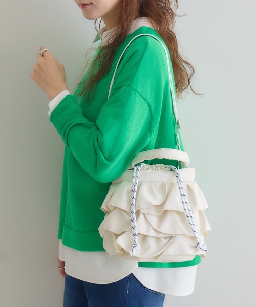 KATHARINE ROSS(キャサリンロス)の「【KATHARINE ROSS】フリル巾着ショルダー(ショルダーバッグ・レディース・アイボリー/ブラック/ブラウン・MEDIUM)」の5枚目の写真
