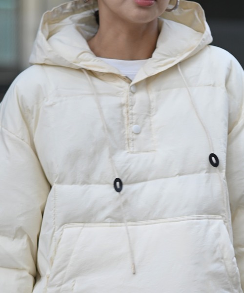 Marient（マリエント）の「アノラックパテッドアウター2（ダウンジャケット/コート・レディース・ブラック/アイボリー・FREE）」の12枚目の写真