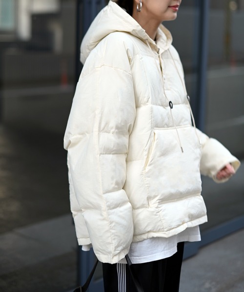 Marient（マリエント）の「アノラックパテッドアウター2（ダウンジャケット/コート・レディース・ブラック/アイボリー・FREE）」の14枚目の写真