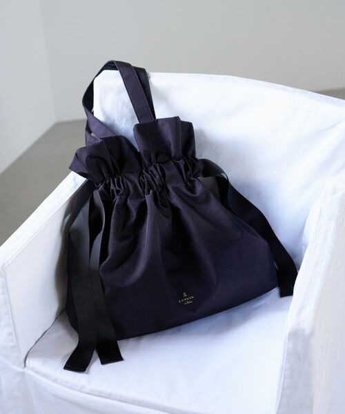 LANVIN en Bleu（ランバンオンブルー）の「グログランギャザートートバッグ（トートバッグ・レディース・ブラック/ブラウン/ブルー系その他/ネイビー・FREE）」の4枚目の写真