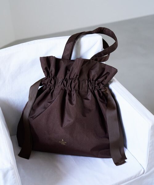 LANVIN en Bleu（ランバンオンブルー）の「グログランギャザートートバッグ（トートバッグ・レディース・ブラック/ブラウン/ブルー系その他/ネイビー・FREE）」の3枚目の写真