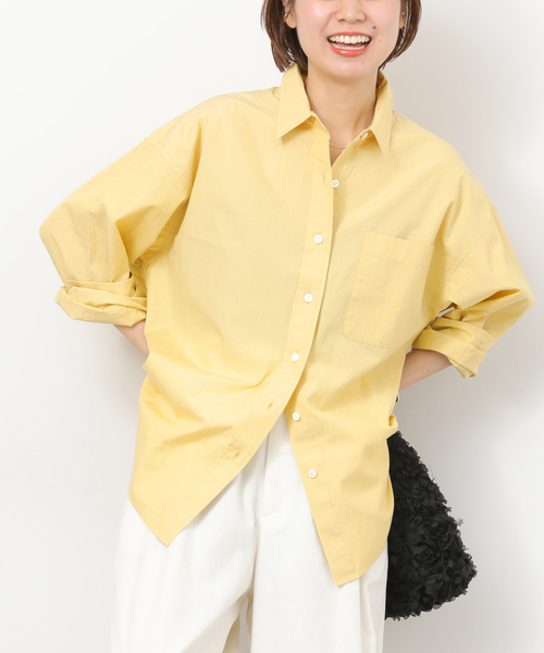 JOURNAL STANDARD relume（ジャーナルスタンダード　レリューム）の「［26SS新作］スーピマコットンストライプシャツ（シャツ/ブラウス・レディース・ブルー系その他/イエロー/ピンク系その他/ライトグレー/グリーン・FREE）」の4枚目の写真