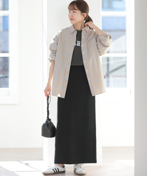 JOURNAL STANDARD relume（ジャーナルスタンダード　レリューム）の「［26SS新作］スーピマコットンストライプシャツ（シャツ/ブラウス・レディース・ブルー系その他/イエロー/ピンク系その他/ライトグレー/グリーン・FREE）」の7枚目の写真