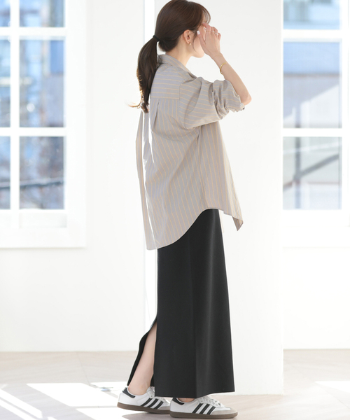 JOURNAL STANDARD relume（ジャーナルスタンダード　レリューム）の「［26SS新作］スーピマコットンストライプシャツ（シャツ/ブラウス・レディース・ブルー系その他/イエロー/ピンク系その他/ライトグレー/グリーン・FREE）」の8枚目の写真