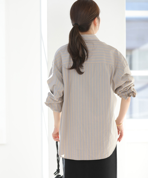 JOURNAL STANDARD relume（ジャーナルスタンダード　レリューム）の「［26SS新作］スーピマコットンストライプシャツ（シャツ/ブラウス・レディース・ブルー系その他/イエロー/ピンク系その他/ライトグレー/グリーン・FREE）」の13枚目の写真