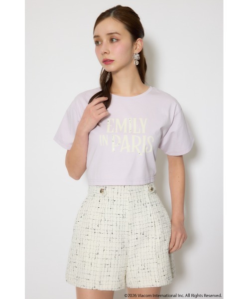 rienda（リエンダ）の「【Emily Paris】Tシャツ（Tシャツ/カットソー・レディース・ホワイト/ライトブラック/パープル・FREE）」の3枚目の写真