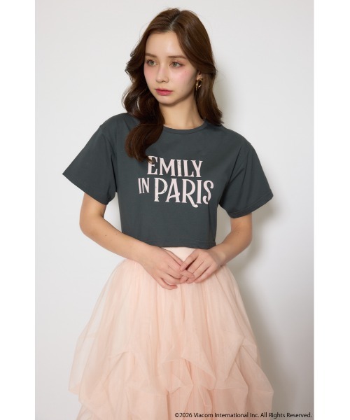 rienda（リエンダ）の「【Emily Paris】Tシャツ（Tシャツ/カットソー・レディース・ホワイト/ライトブラック/パープル・FREE）」の2枚目の写真