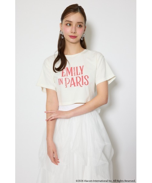 rienda（リエンダ）の「【Emily Paris】Tシャツ（Tシャツ/カットソー・レディース・ホワイト/ライトブラック/パープル・FREE）」の4枚目の写真