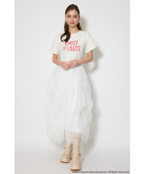 rienda（リエンダ）の「【Emily Paris】Tシャツ（Tシャツ/カットソー・レディース・ホワイト/ライトブラック/パープル・FREE）」の7枚目の写真