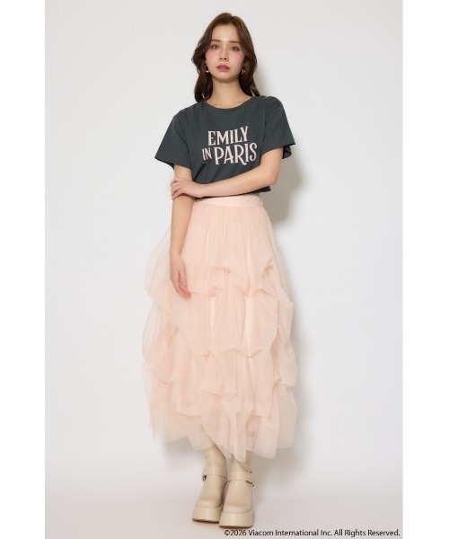 rienda（リエンダ）の「【Emily Paris】Tシャツ（Tシャツ/カットソー・レディース・ホワイト/ライトブラック/パープル・FREE）」の22枚目の写真