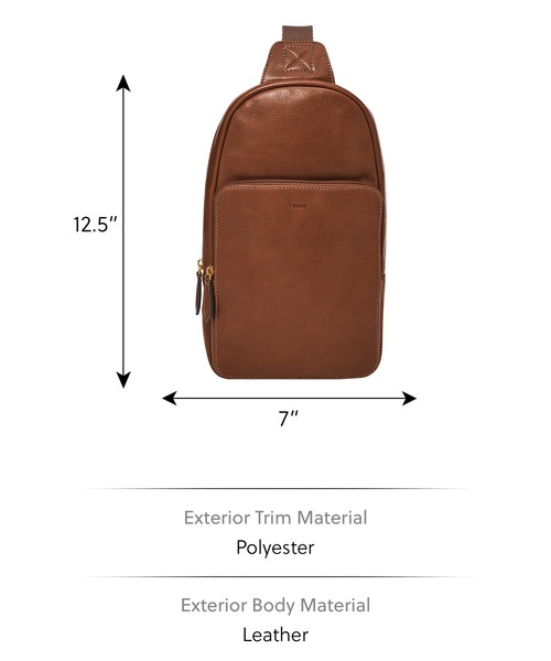 FOSSIL(フォッシル)の「フォッシル 肩かけバッグ メンズ レザー ブラウン スマホ収納可 MBG9646212(ショルダーバッグ・メンズ・ブラウン・FREE)」の5枚目の写真