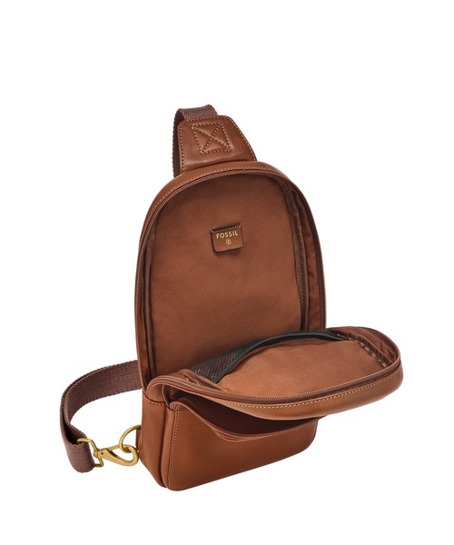 FOSSIL(フォッシル)の「フォッシル 肩かけバッグ メンズ レザー ブラウン スマホ収納可 MBG9646212(ショルダーバッグ・メンズ・ブラウン・FREE)」の3枚目の写真