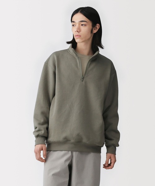 無印良品（ムジルシリョウヒン）の「紳士　ハーフジップスウェットシャツ（スウェット・メンズ・グレー/チャコールグレー/ネイビー/ブラック/スモーキーグリーン系・S/XL/L/M）」の4枚目の写真