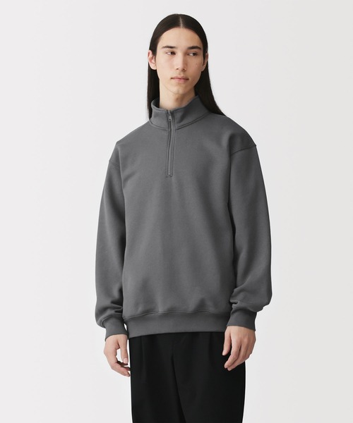 無印良品（ムジルシリョウヒン）の「紳士　ハーフジップスウェットシャツ（スウェット・メンズ・グレー/チャコールグレー/ネイビー/ブラック/スモーキーグリーン系・S/XL/L/M）」の3枚目の写真