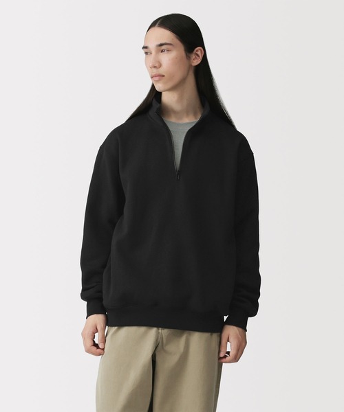 無印良品（ムジルシリョウヒン）の「紳士　ハーフジップスウェットシャツ（スウェット・メンズ・グレー/チャコールグレー/ネイビー/ブラック/スモーキーグリーン系・S/XL/L/M）」の2枚目の写真