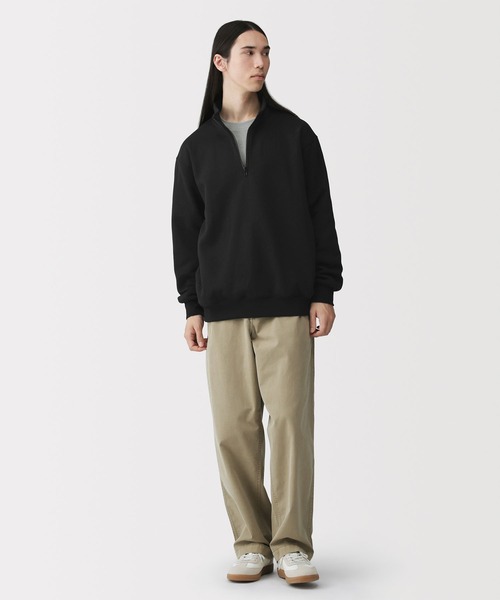 無印良品（ムジルシリョウヒン）の「紳士　ハーフジップスウェットシャツ（スウェット・メンズ・グレー/チャコールグレー/ネイビー/ブラック/スモーキーグリーン系・S/XL/L/M）」の6枚目の写真