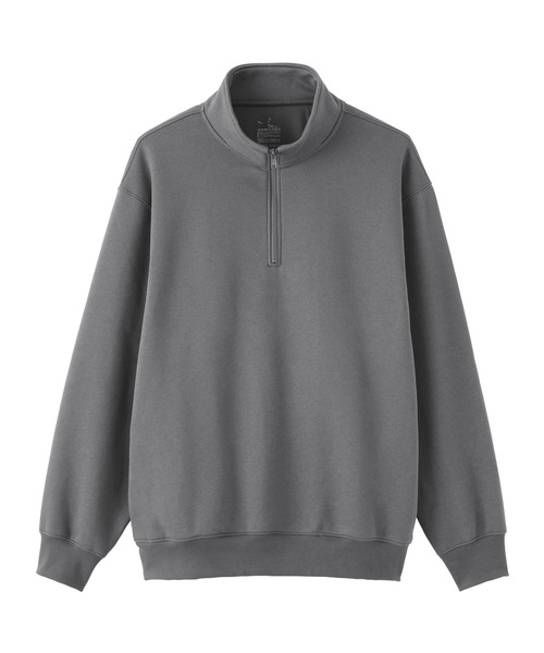 無印良品（ムジルシリョウヒン）の「紳士　ハーフジップスウェットシャツ（スウェット・メンズ・グレー/チャコールグレー/ネイビー/ブラック/スモーキーグリーン系・S/XL/L/M）」の12枚目の写真